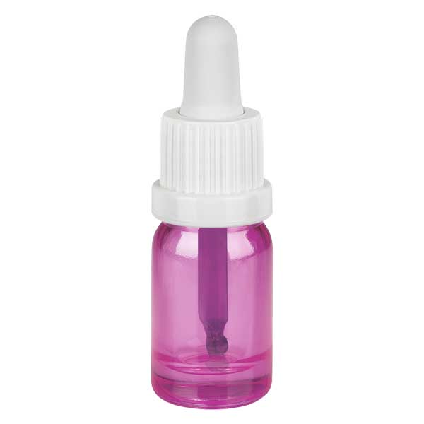 Flacon pipette 5ml blanc Originalité Bouchon à vis PurpleLine UT18/5
