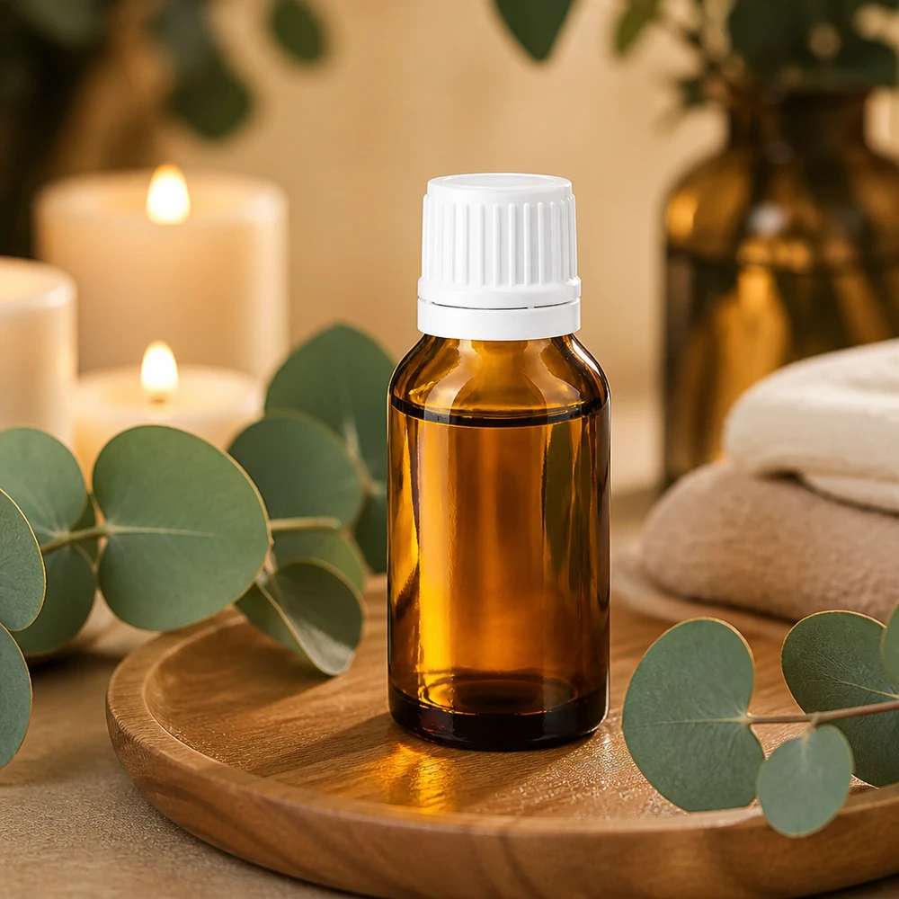 Petit flacon de pharmacie brun de 30 ml avec bouchon OV de 11 mm pour l'aromathérapie