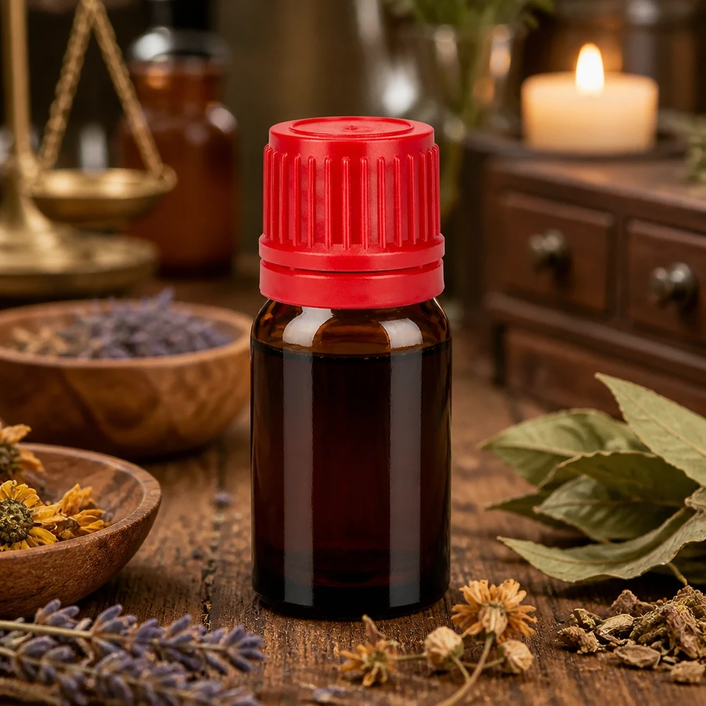Flacon de 5ml 11mm SV rouge OV BrownLine UT18/5 Petit flacon en verre de 5ml avec bouchon rouge idéal pour le bricolage cosmétique et la médecine naturelle