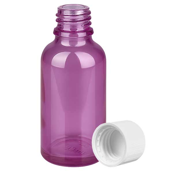 Flacon 30ml bouchon à vis 11mm blanc standard sécurité enfant PurpleLine UT18/30