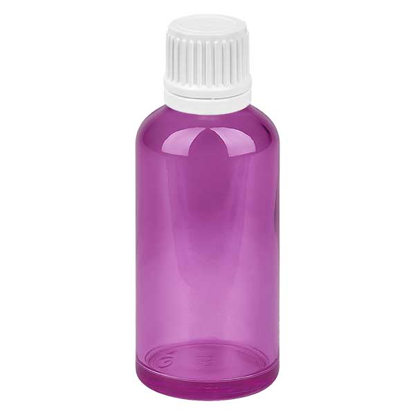 Flacon compte-gouttes 50ml 0,7mm blanc Originalité Bouchon à vis PurpleLine UT18/50