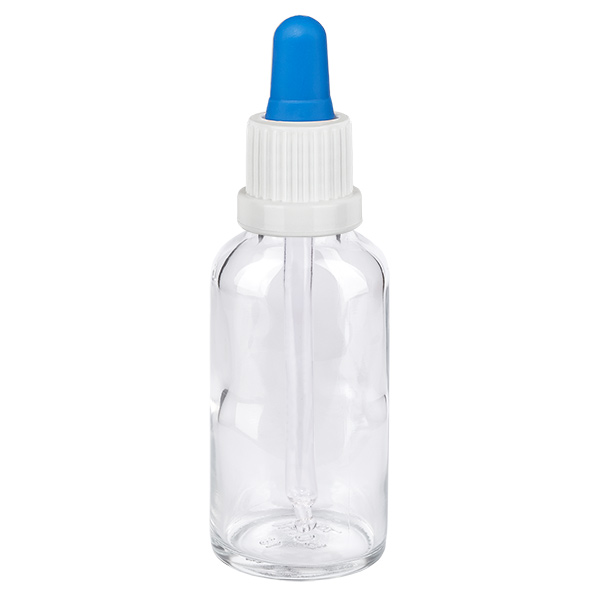 Flacon à pipette 30ml blanc/bleu OV ClearL. UT18/30