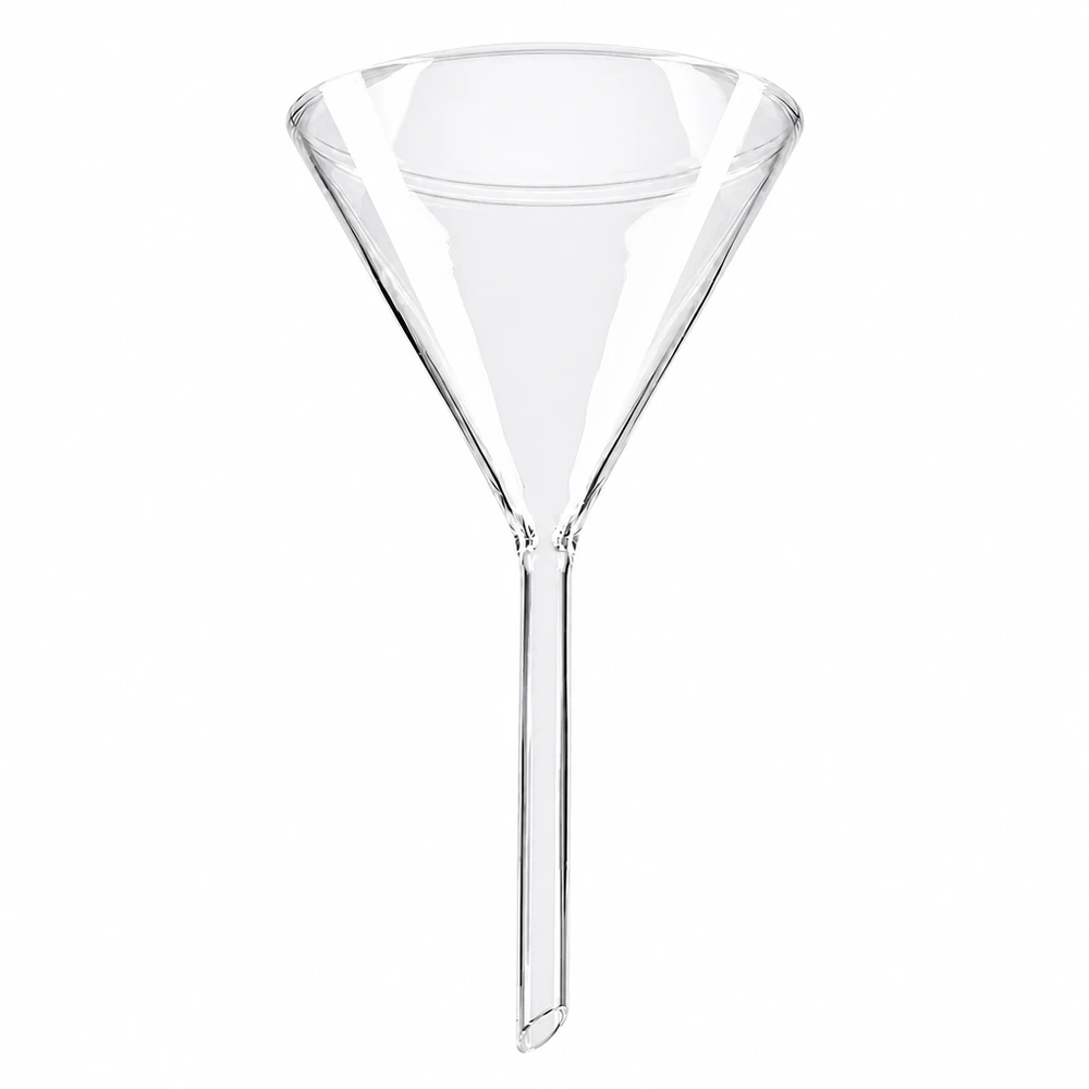 Entonnoir en borosilicate de 100 mm de diamètre avec un angle de 60 degrés pour un transvasement précis en laboratoire