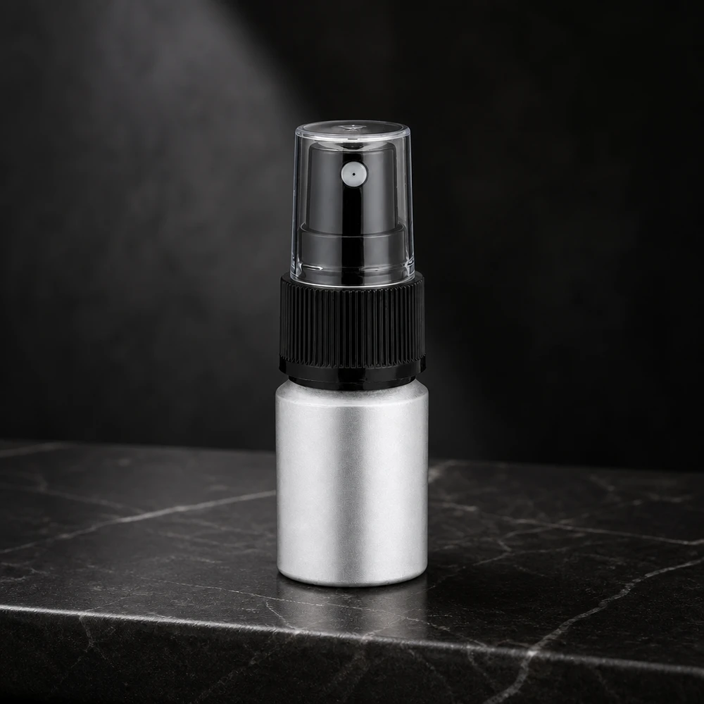 Bouteille en aluminium teinté 10 ml, avec vaporisateur à pompe noir Flacon en aluminium rechargeable de 10 ml avec vaporisateur durable et durable pour un usage quotidien