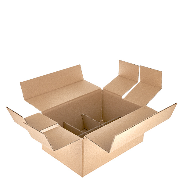 Cartons pour verres (25 pcs) avec 6 compartiments 258x174x116mm