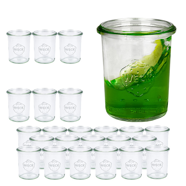 Lot de 24 bocaux Weck 160 ml verres renversés