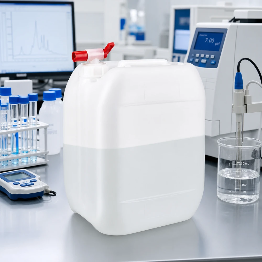 Bidon en HDPE de 10 L, adapté au contact alimentaire, avec robinet rouge, pour produits chimiques et produits d'entretien