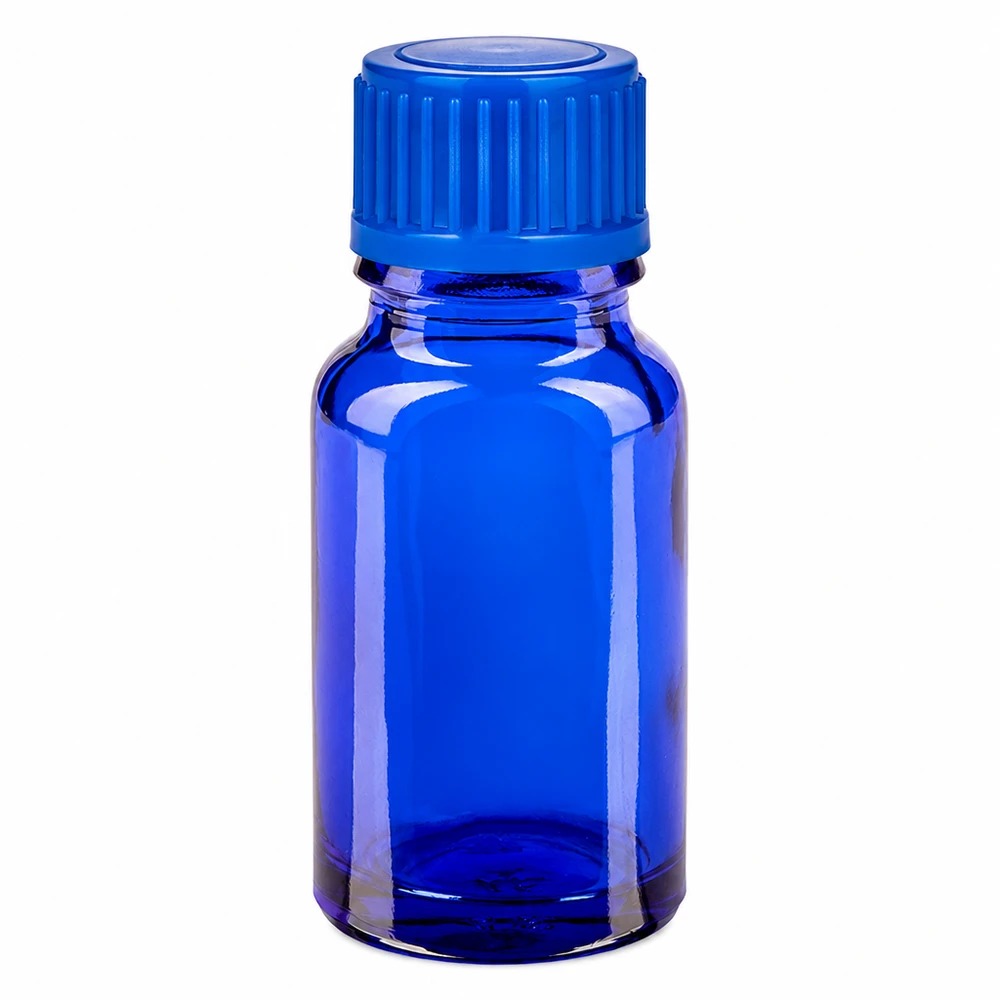 Flacon de 10ml 11mm SV bleu STD BlueLine UT18/10 Bouteille de pharmacie compacte de 10ml en bleu cobalt idéale pour l'aromathérapie et les cosmétiques naturels