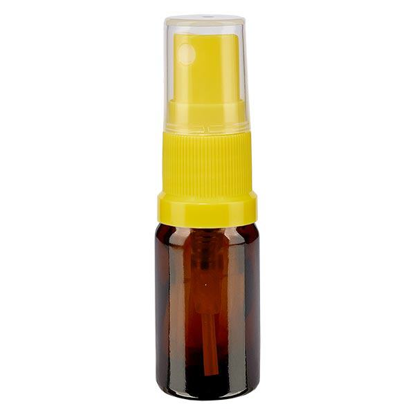 Flacon de pharmacie brun 5ml embout spray jaune Flacon de pharmacie brun 5ml embout spray jaune