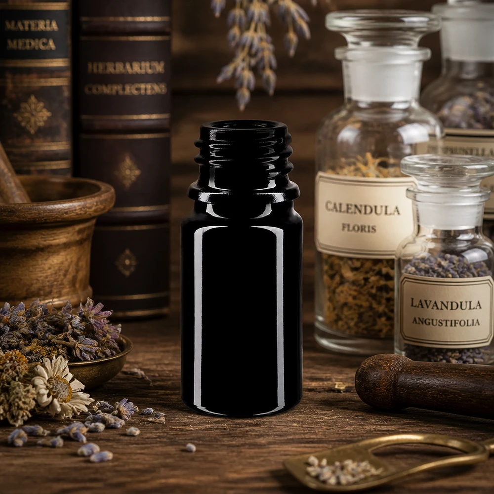 Flacon en verre violet 5 ml DIN18 (verre Miron) Bouteille en verre violet Miron Orion durable de 5ml - réutilisable pour différentes essences