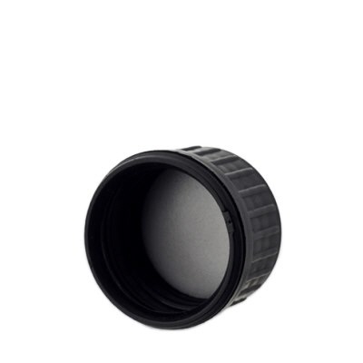 Capsule à vis noire pour bouteilles d'eau violettes