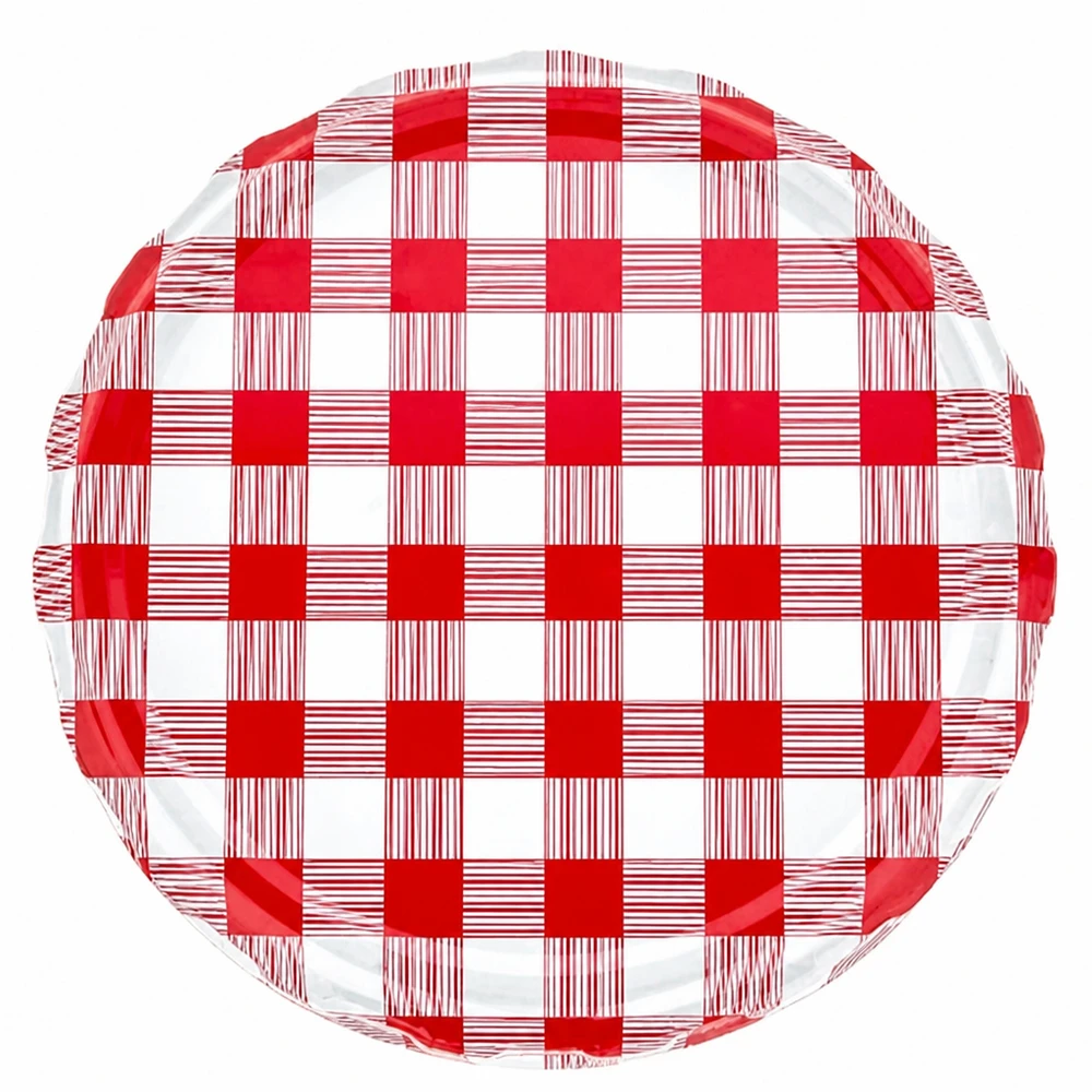 Couvercle de bocal 82 mm avec motif à carreaux rouge et blanc de style cottage classique TO82