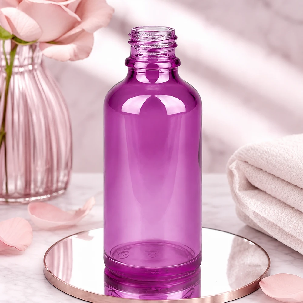 Bouteille à pharmacie de 50ml PurpleLine UT18/50 UNiTWIST Bouteille de verre violette PurpleLine UT18/50 de 50 ml au design ergonomique pour une manipulation facile