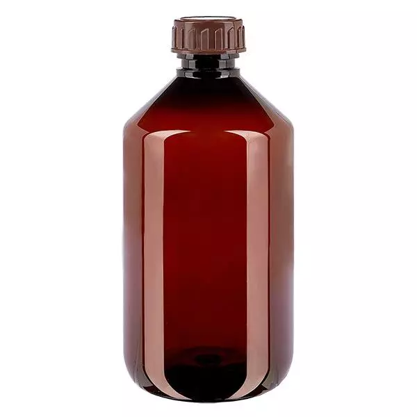 Flacon PET 500ml avec bouchon marron standard Flacon PET 500ml avec bouchon marron standard