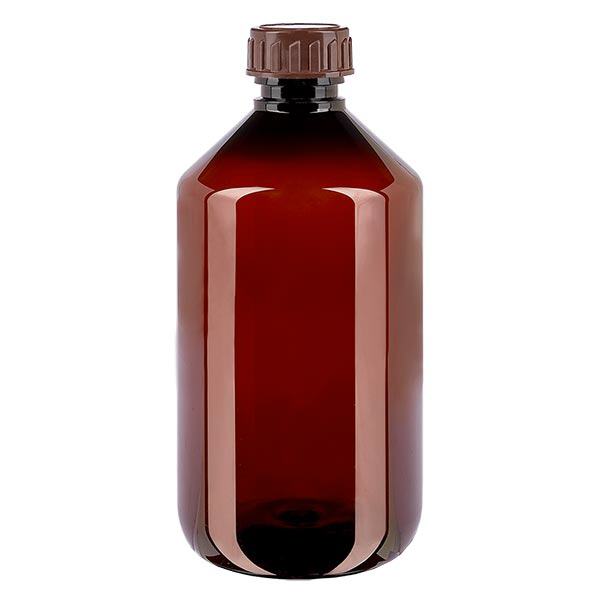 Flacon PET 500ml avec bouchon marron standard Flacon PET 500ml avec bouchon marron standard