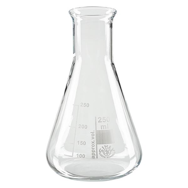Erlenmeyer 250ml col large, verre borosilicate