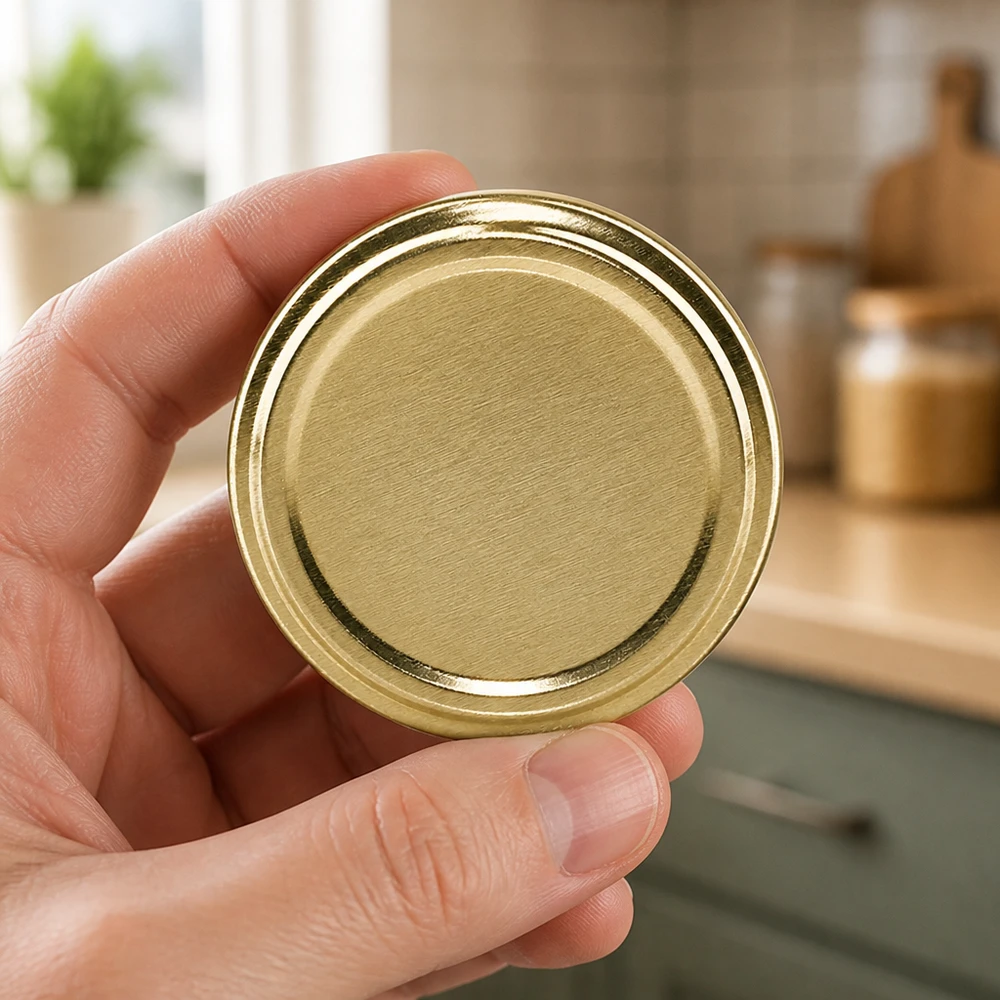 Couvercle Twist-Off UNiTWIST 66 mm, doré, sans BPA ni NI, unitemp, résistant à la chaleur, pour la mise en conserve