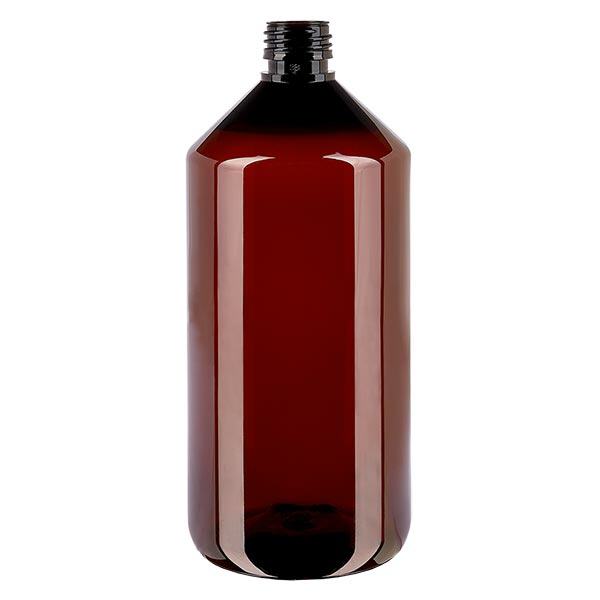 Flacon médical en PET 1000 ml ambré, PP28 sans bouchon Flacon médical en PET 1000 ml ambré, PP28 sans bouchon