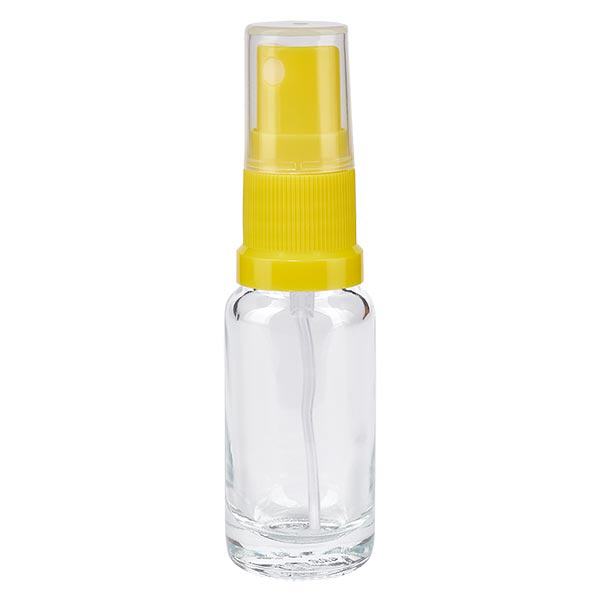 Flacon de pharmacie transparent 10ml embout spray jaune Flacon de pharmacie transparent 10ml embout spray jaune