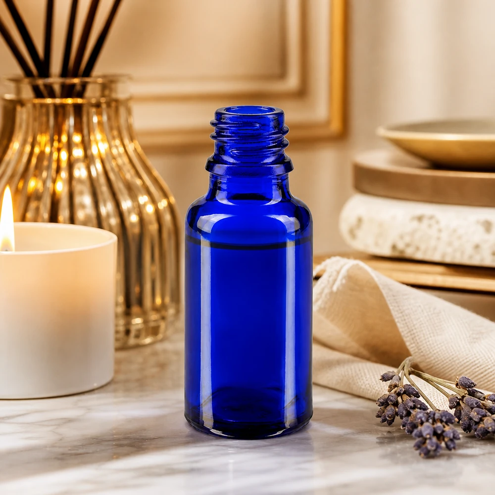 Flacon avec compte-gouttes 20 ml DIN18 - verre bleu Flacon professionnel bleu ApoGlas 20ml avec bec verseur précis pour les besoins du laboratoire