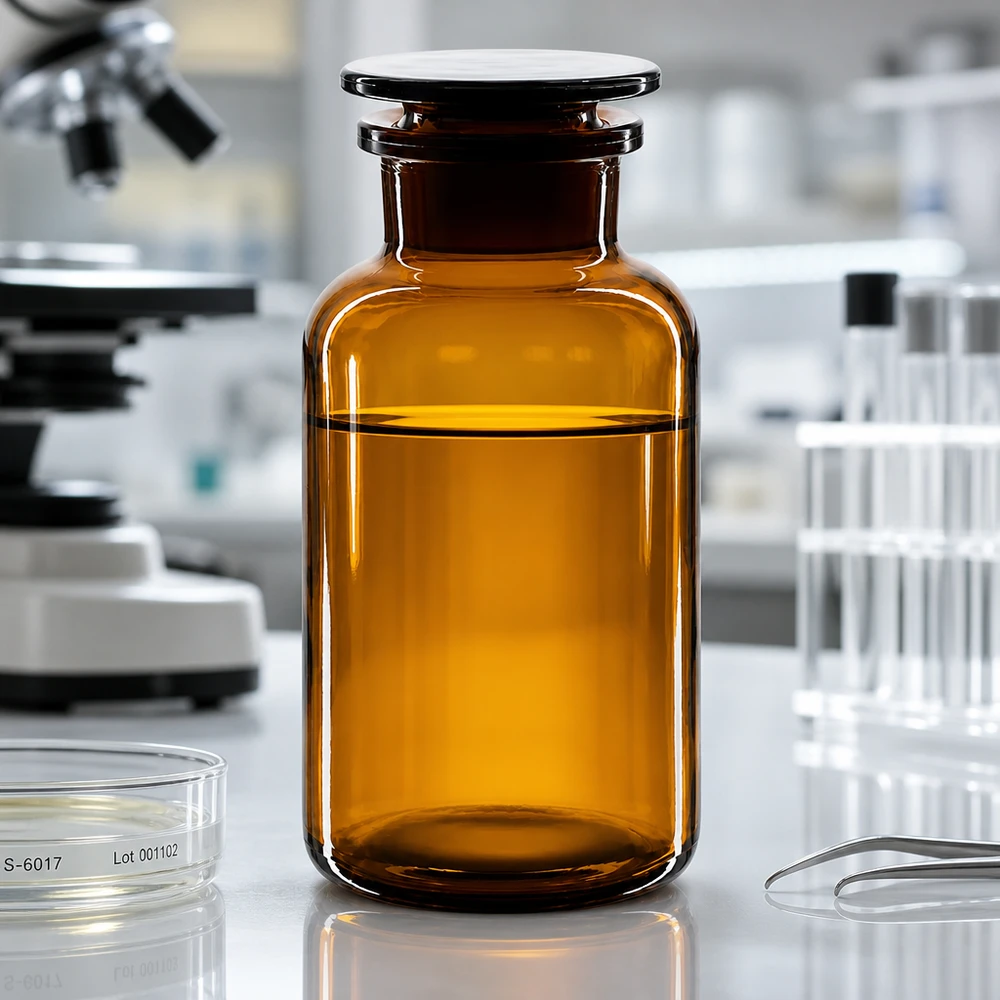Flacon pharmaceutique 500 ml col large + bouchon verre ambré Flacon de stockage brun de 500 ml à col large et bouchon en verre, destiné à la pharmacie, à la recherche et à l'industrie
