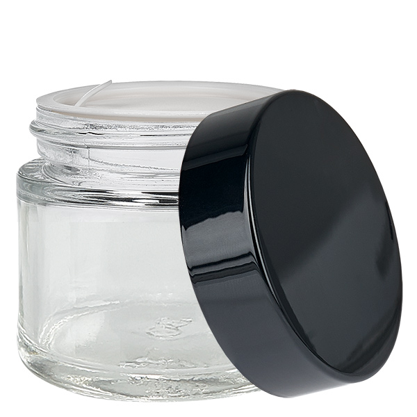 Pot en verre 60ml transparent avec couvercle à insérer UNiTWIST