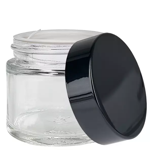 Pot en verre 60ml transparent avec couvercle à insérer UNiTWIST