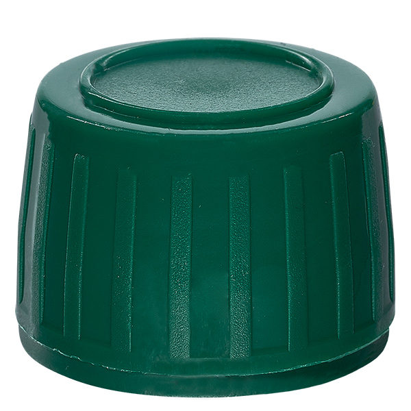 Bouchon à vis vert avec bague d'inviolabilité PP28 ApoGlas Bouchon à vis vert avec bague d'inviolabilité PP28 ApoGlas