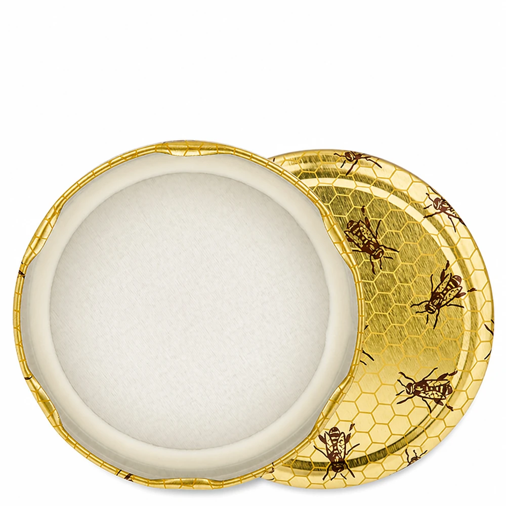 Couvercle de bocaux BasicSeal 82 mm - Détails du produit : joint d'étanchéité et motif « abeille » UNiTWIST