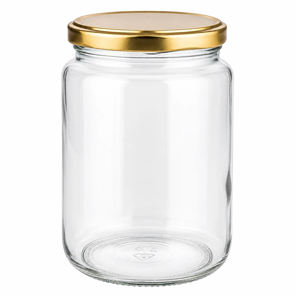 795ml Verre rond avec couvercle BasicSeal or UNiTWIST Bocal rond de 795ml avec couvercle doré BasicSeal UNiTWIST - bocal vide en verre clair pour la conservation