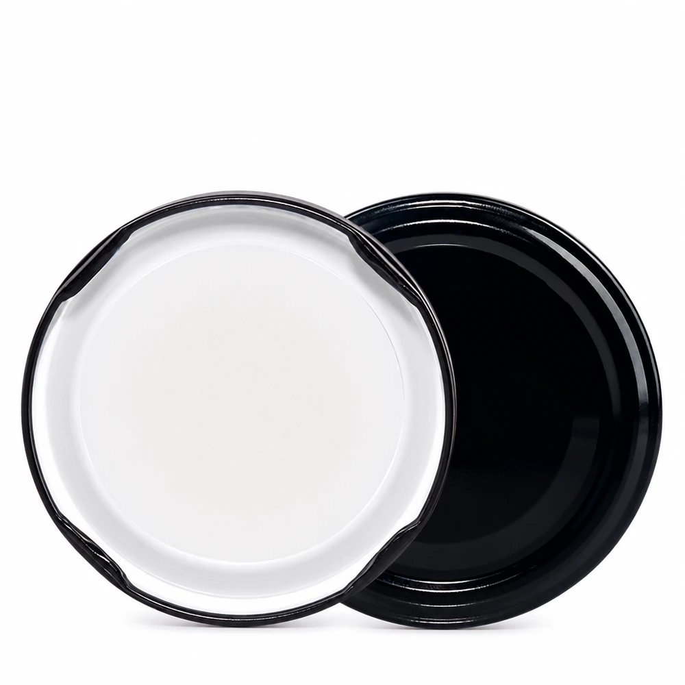 UNiTWIST TO48 noir, couvercle métallique sans BPA ni NI, vue du produit (dessus et dessous), 48 mm, unitemp