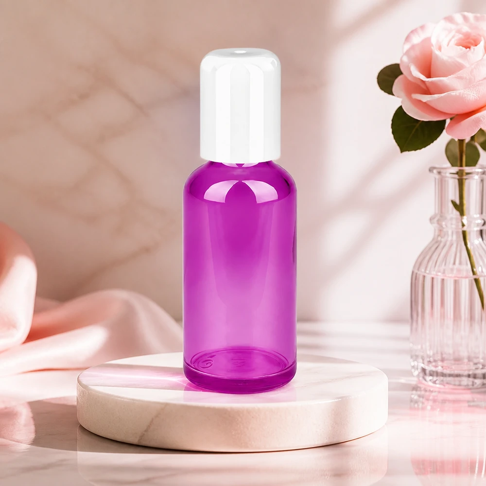 Flacon Roll-On 50ml blanc Standard PurpleLine UT18/50 Flacon roll-on compact de 50 ml en violet, parfait pour les petites quantités et les tailles de voyage.