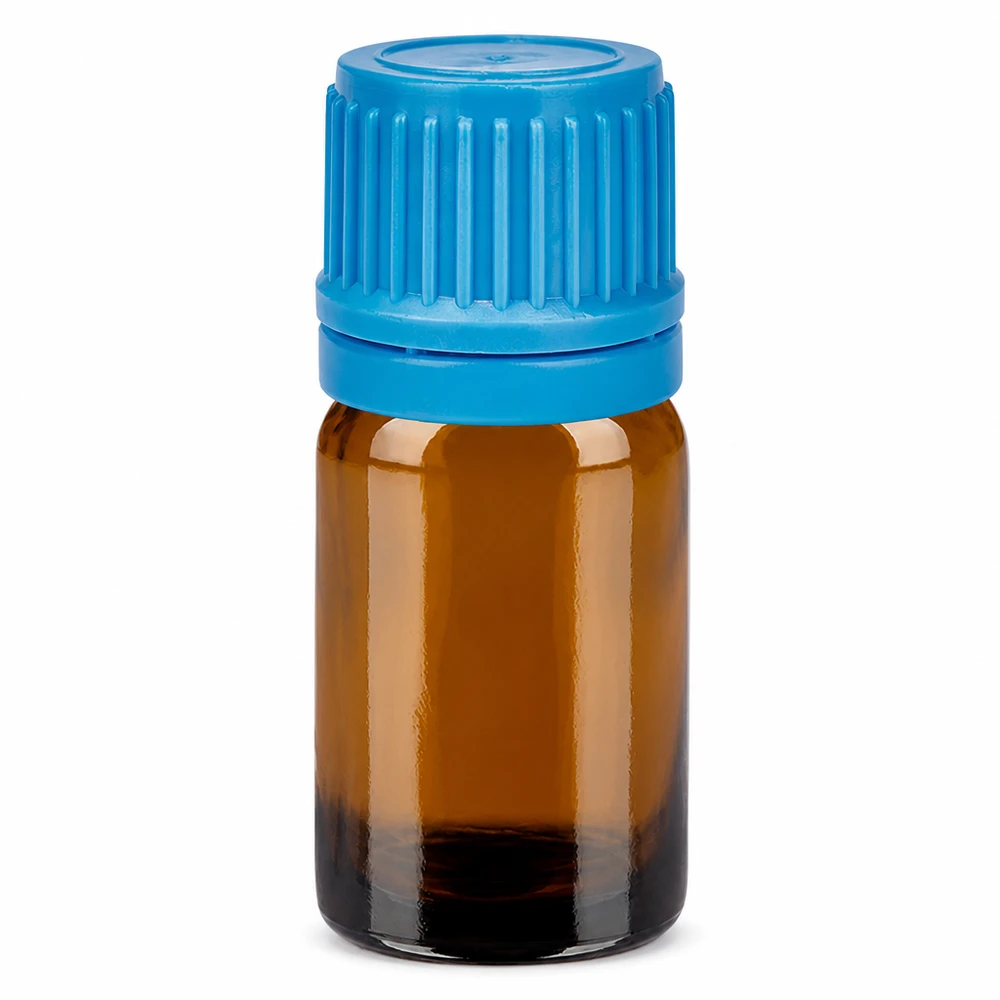 Flacon 5ml 11mm SV bleu OV BrownLine UT18/5 Flacon en verre brun de 5ml avec bouchon bleu pour les huiles essentielles et l'aromathérapie