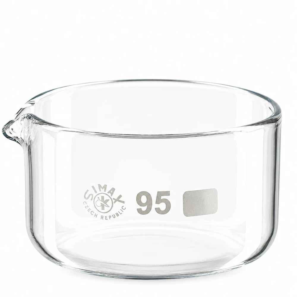 Coupelle de cristallisation 300 ml avec bec verseur Bol en verre transparent de 300 ml, de forme cylindrique, avec bec verseur de 95 mm de diamètre, pour laboratoire et chimie