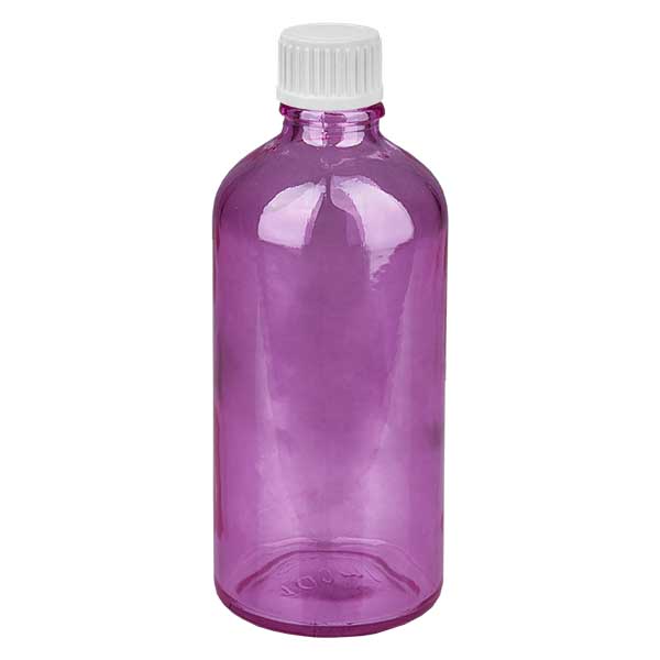 Flacon 100ml (globules) 3mm bague de coulée blanche standard PurpleLine. UT18/100