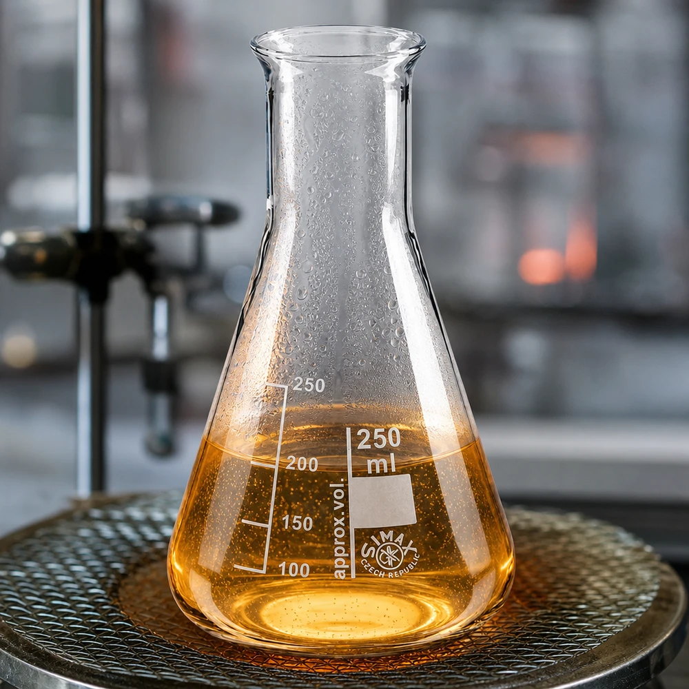 Erlenmeyer 250ml col large, verre borosilicate Équipement de laboratoire Erlenmeyer 250ml pour les processus de mélange et les réactions chimiques