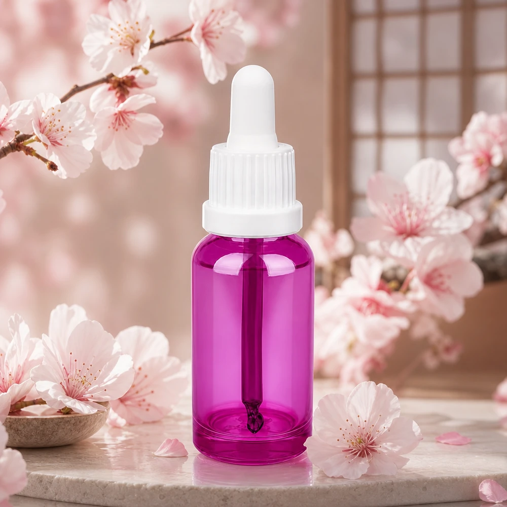 Flacon pipette 20ml blanc originalité bouchon à vis PurpleLine UT18/20 Bouteille à pipette compacte violette de 20ml idéale pour les applications de laboratoire et d'aromathérapie