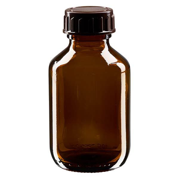 Flacon médical de 100 ml avec bouchon marron Flacon médical de 100 ml avec bouchon marron