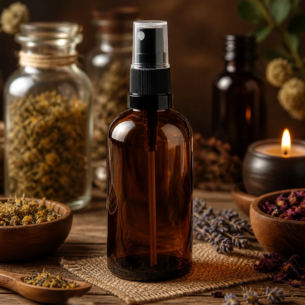 100ml vaporisateur noir/tr. STD BrownLine UT18/100 Bouteille en verre écologique de 100 ml avec pompe de pulvérisation, une alternative durable au plastique