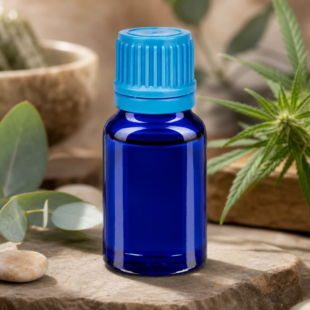 Flacon 10ml 11mm SV bleu OV BlueLine UT18/10 Flacon robuste de 10 ml en verre au cobalt avec système de fermeture solide pour un stockage à long terme
