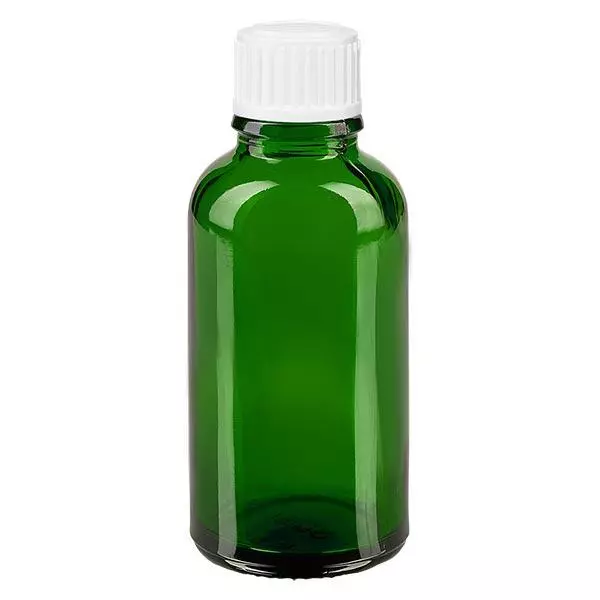 Flacon à pharmacie vert 30ml bouchon à vis blanc Globuli Standard