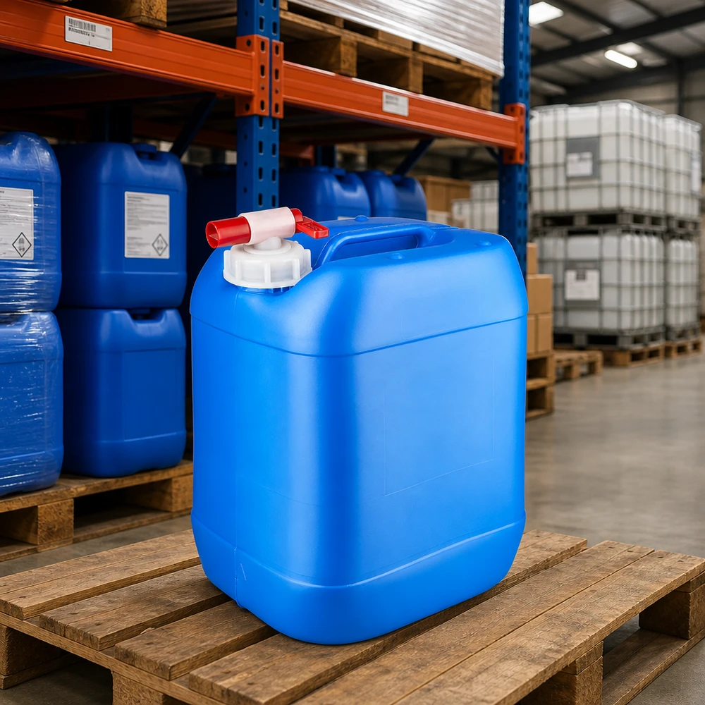 Récipient portable pour liquides, 20 L, bleu, avec robinet et poignée ergonomique