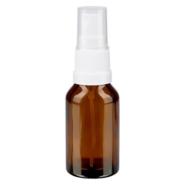 Flacon de pharmacie brun 30ml embout spray blanc Flacon de pharmacie brun 30ml embout spray blanc