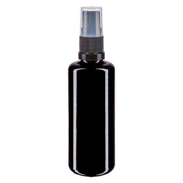 Flacon de pharmacie violet 50ml embout spray noir Flacon de pharmacie violet 50ml embout spray noir