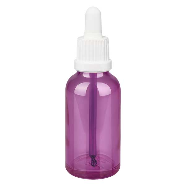 Flacon pipette 30ml blanc originalité bouchon à vis PurpleLine UT18/30
