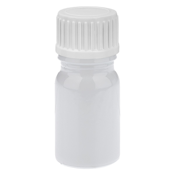 Flacon pour globules 5 ml, bouchon verseur 3 mm blanc, bouchon standard WhiteLine UT18/5