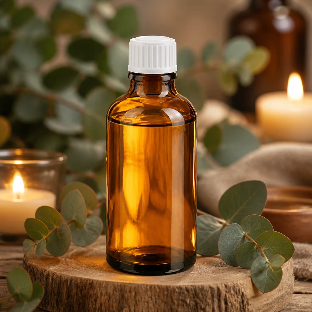 Flacon compte-gouttes en verre de pharmacie, 50 ml, couleur ambre, pour huiles essentielles et cosmétiques naturels
