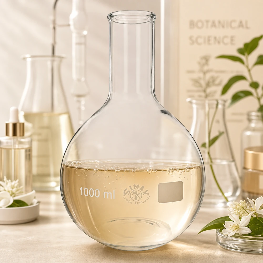 Ballon à fond plat 1000 ml à col étroit, en verre borosilicate avec bord renforcé Ballon rond 1000ml à col étroit en verre de laboratoire de haute qualité avec longue durée de vie et résistance aux acides