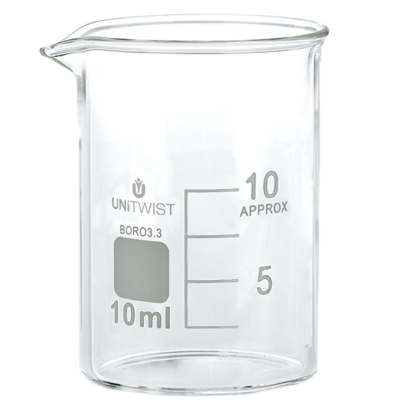 Bécher 10ml borosilicate, forme basse UNiTWIST
