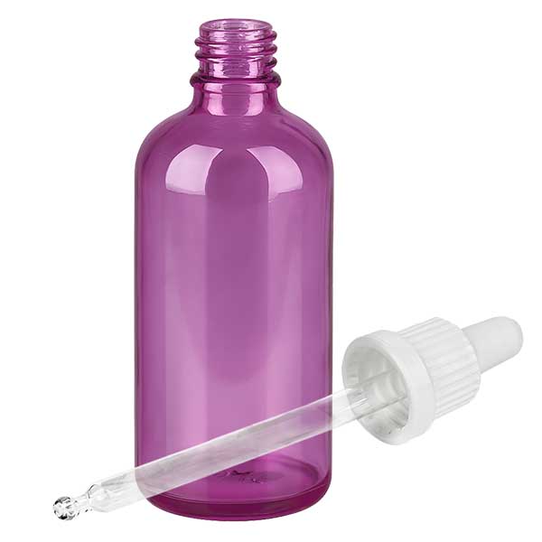 Flacon pipette 100ml blanc originalité bouchon à vis PurpleLine UT18/100